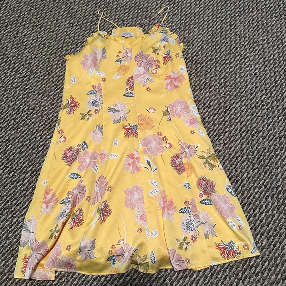 LOFT Sunny Yellow Floral Dress - Picture 1 of 3